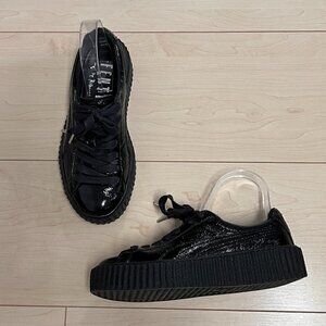 Fenty by Rhianna X Puma Black Patent Lace Up Creeper Sneakers Sz 6.5